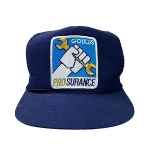 Goulds ProSurance Vintage Trucker hat Blue snapback Handyman Construction